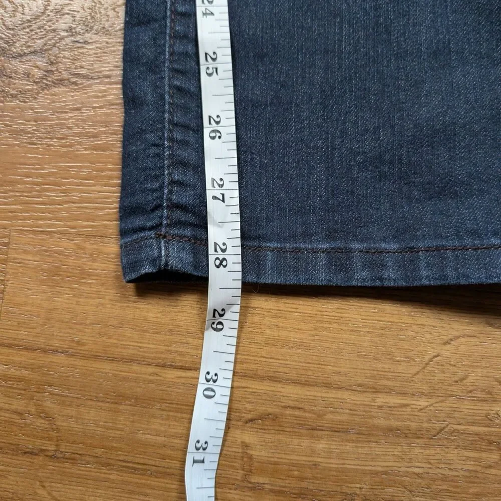 NYDJ Marilyn Straight Jeans Women's 2P Petite Dark Wash Stretch Lift Tuck